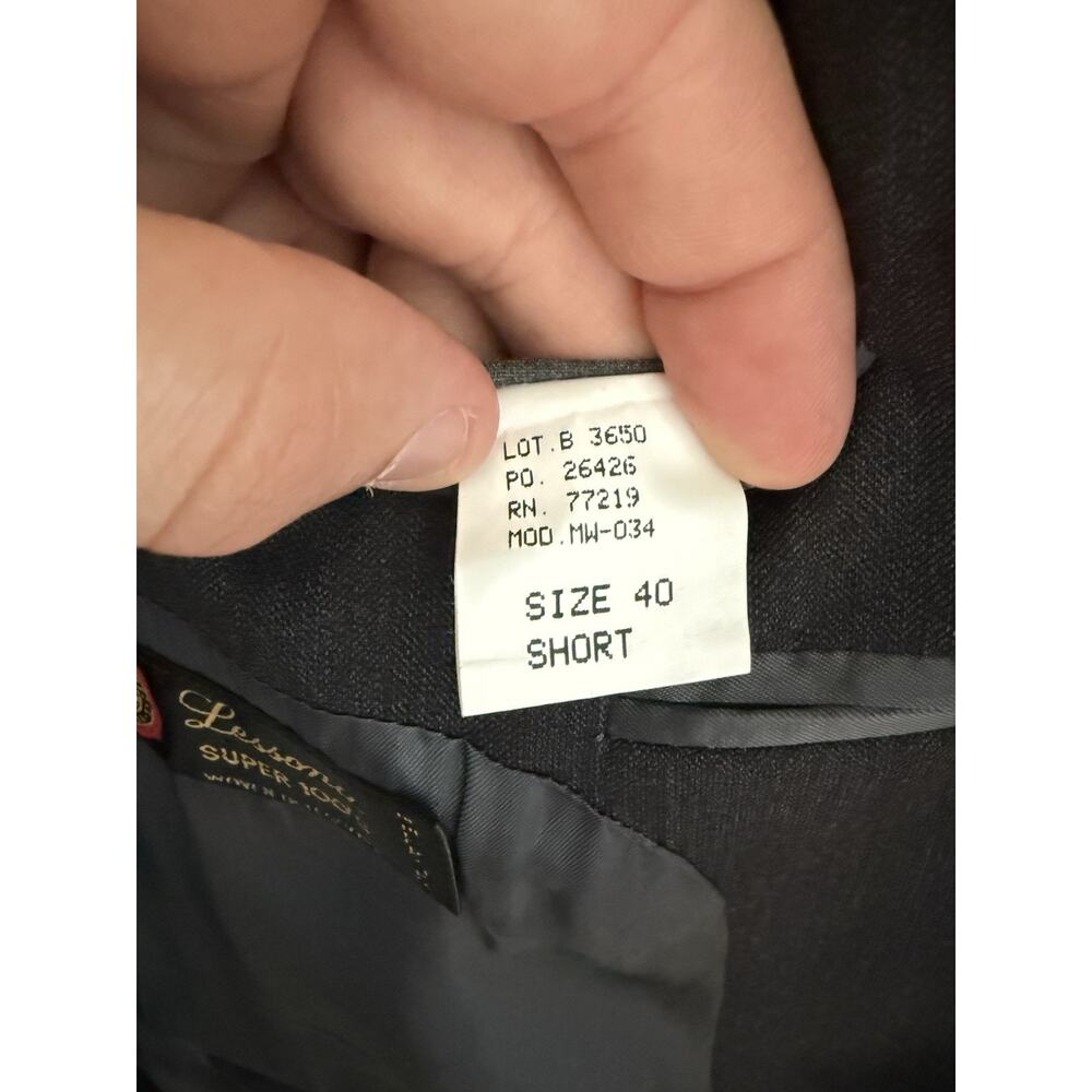 Pronto Uomo Suit Jacket Blazer Sport Coat 40 Short M Gray 100% Wool Italy - Picture 5 of 10